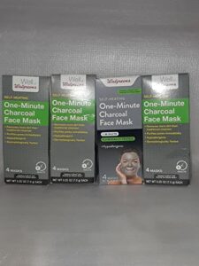 walgreens self-heating one minute charcoal face mask 4 count(pack of 3) total 12