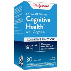 walgreens extra strength cognitive health with cognizin 30 capsules(brain and memory)
