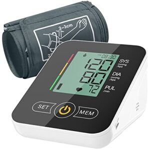 blood pressure monitor – portable fully automatic digital upper arm blood pressure monitor with extra large cuffs,large lcd display bp monitor for home use – no voice function (black)