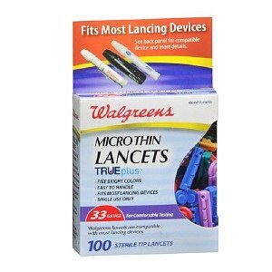 walgreens 33 gauge micro thin lancets, 100 ea