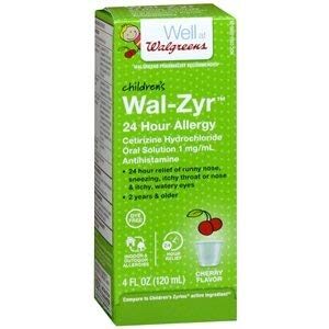 walgreens children’s wal-zyr all day allergy, cherry flavored – 4 fl oz