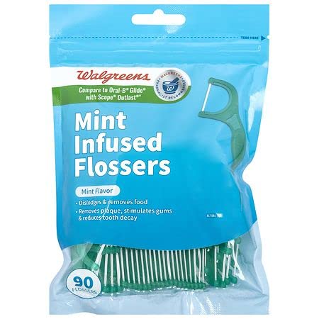 Walgreens Mint Infused flossers 90 ct 2 Packs