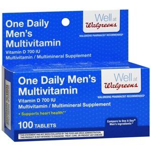 walgreens one daily for men multivitamin tablets, 100 ea