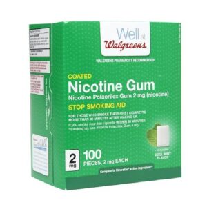 walgreens coated nicotine polacrilex gum 2mg, cool mint, 100 ea