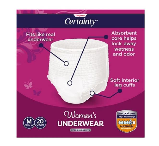 Walgreens Certainty Women's Underwear, Maximum Absorbency Medium 20.0ea
