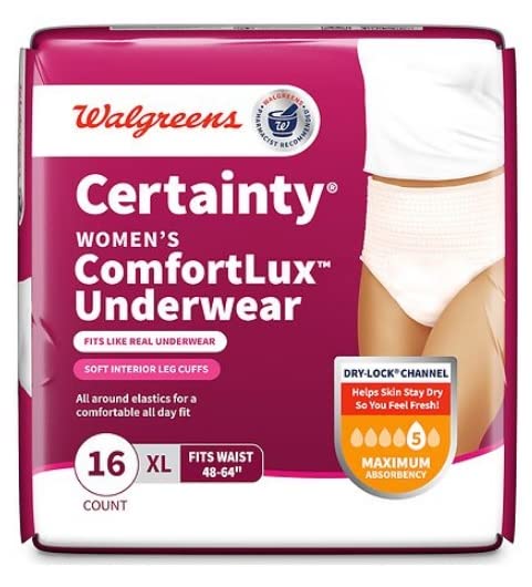 Walgreens Certainty Protective Underwear for Women, XL, 16 ea