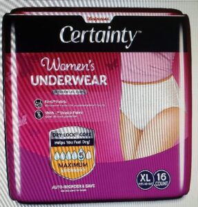 walgreens certainty women’s underwear, maximum absorbency x-large xl 16ea(1pack)