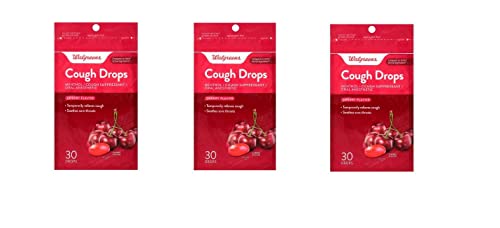 Walgreens Cough Drops Cherry 30 ct(Pack of 3) Total 90