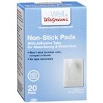 walgreens non-stick pads with adhesive tabs, 20 ea