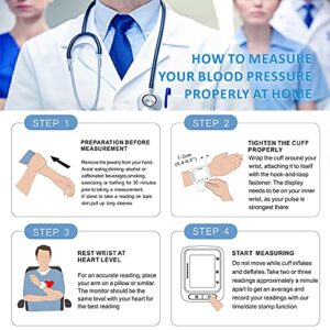 Blood Pressure Monitor XL Wrist Cuff 5.3-8.5 inch, Automatic Accurate BP Monitor Large Screen Display, 120 Reading Memory, Irregular Heartbeat Detector Home Use Digital Blood-Pressure Machine