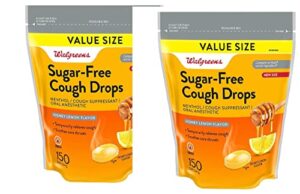 walgreens cough suppressant / oral anesthetic honey lemon 150 count(pack of 2)total 300