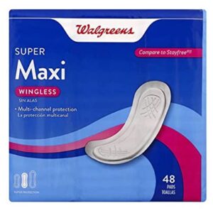 Walgreens Maxi Pads, Super Unscented 48.0ea