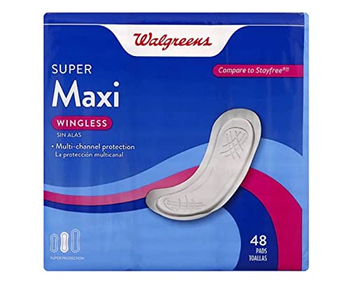 Walgreens Maxi Pads, Super Unscented 48.0ea