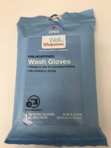 walgreens pre-moistened wash gloves 12 wash gloves/pack