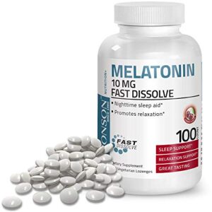 bronson melatonin 10mg fast dissolve tablets – stay asleep longer – 100 cherry flavored fast dissolve tablets