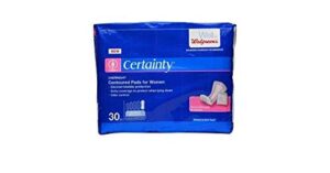 walgreens certainty pads for women, overnight absorption, 30 ea