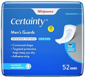 certainty men’s guards, maximum absorbency, 52.0ea