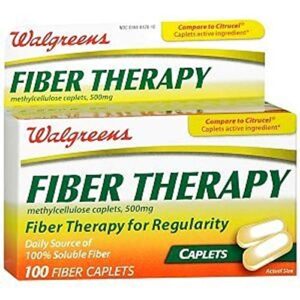 walgreens fiber therapy caplets, 100 ea