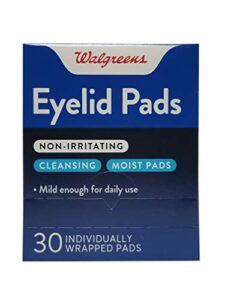 walgreens eyelid pads non-irritating cleansing moist pads 30 individually wrapped pads