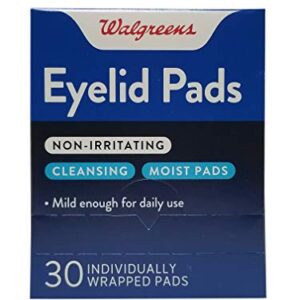 Walgreens Eyelid Pads Non-Irritating Cleansing Moist Pads 30 Individually Wrapped Pads