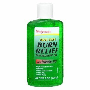 walgreens burn relief pain relieving gel, aloe vera, 8 oz