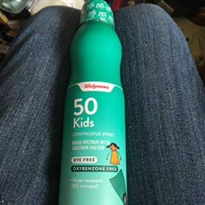 WALGREENS KIDS SUNSCREEN 5.5OZ SPRAY WATER RESISTERANT FOR 80 MINUTES SPF 50