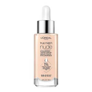 l’oreal paris true match nude hyaluronic tinted serum foundation with 1% hyaluronic acid, very light 0.5-2, 1 fl. oz.