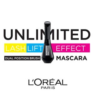 L'Oreal Paris Makeup Unlimited Lash Lifting and Lengthening Washable Mascara, Black Brown