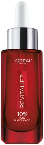 L'Oreal Paris Revitalift 10% Pure Glycolic Acid Face Serum, Visibly Evens Tone & Reduce Wrinkles, Fragrance Free 1.7 oz