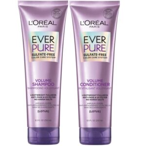 l’oreal paris everpure volume sulfate free shampoo and conditioner for color-treated hair, 8.5 ounce (set of 2)