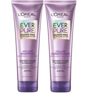 L'Oreal Paris EverPure Volume Sulfate Free Shampoo and Conditioner for Color-Treated Hair, 8.5 Ounce (Set of 2)