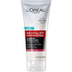 l’oreal paris revitalift 3.5% pure glycolic acid cleansing gel wth salicylic acid, resurface for smoother brighter skin, 6.7 fl oz