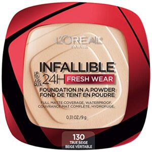 l’oreal paris makeup infallible fresh wear foundation in a powder, up to 24h wear, true beige, 0.31 oz.