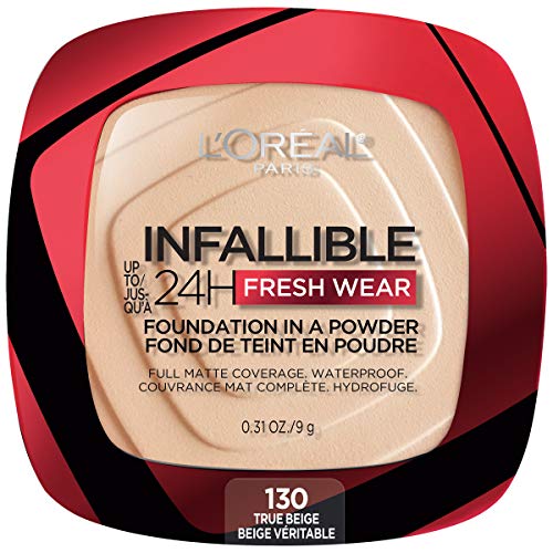 L'Oreal Paris Makeup Infallible Fresh Wear Foundation in a Powder, Up to 24H Wear, True Beige, 0.31 oz.