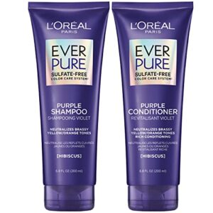 l’oreal paris everpure brass toning purple sulfate free shampoo and conditioner, 8.5 oz (set of 2)
