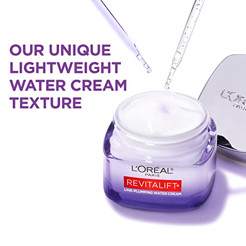 L'Oreal Paris Revitalift Micro Hyaluronic Acid + Ceramides Anti Aging Face Cream for Women, Softer, Brighter & Smoother Skin, Fragrance Free + Serum Sample