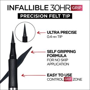 L'Oreal Paris L’Oreal Paris Makeup Infallible Grip Precision Felt Eyeliner, Smudge Resistant, Long Lasting Waterproof Eyeliner, Grey, Grey, 0.03 fl oz