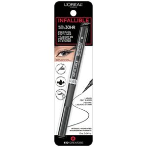 L'Oreal Paris L’Oreal Paris Makeup Infallible Grip Precision Felt Eyeliner, Smudge Resistant, Long Lasting Waterproof Eyeliner, Grey, Grey, 0.03 fl oz