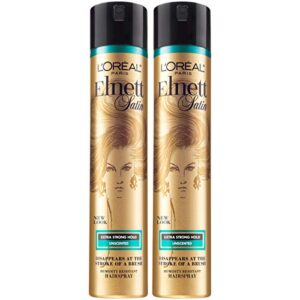 l’oreal paris hair care elnett satin extra strong hold hairspray, unscented, 11 ounce (pack of 2)