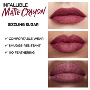 L'Oreal Paris Infallible Matte Lip Crayon, Sizzling Sugar (Packaging May Vary)