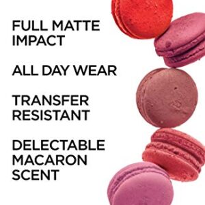 L'Oreal Paris Makeup Infallible Pro Matte Les Macarons Scented Matte Liquid Lipstick, Highly Pigmented, Longwear, Waterproof and Smudge Proof, Framboise Frenzy, 0.21 fl; oz.