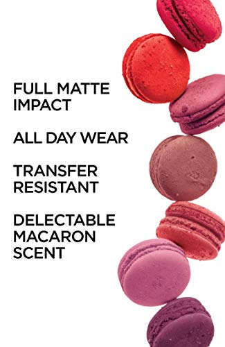 L'Oreal Paris Makeup Infallible Pro Matte Les Macarons Scented Matte Liquid Lipstick, Highly Pigmented, Longwear, Waterproof and Smudge Proof, Framboise Frenzy, 0.21 fl; oz.