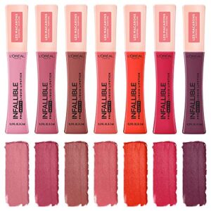 L'Oreal Paris Makeup Infallible Pro Matte Les Macarons Scented Matte Liquid Lipstick, Highly Pigmented, Longwear, Waterproof and Smudge Proof, Framboise Frenzy, 0.21 fl; oz.