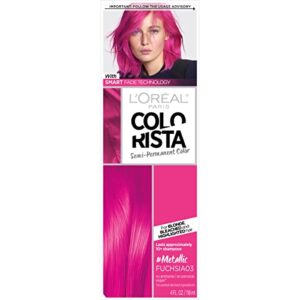 l’oreal paris colorista metallic semi permanent hair color kit for light blonde or bleached hair, metallic pink