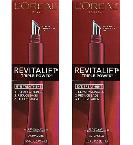 (Pack of 2 ) L'Oreal Paris RevitaLift Triple Power Eye Treatment, 0.5 Fluid Ounce