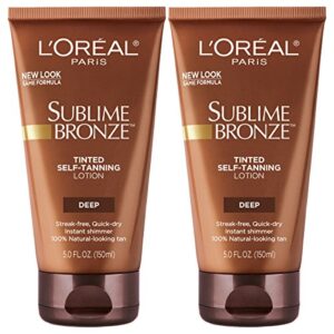 l’oreal paris skincare sublime bronze tinted self-tanning lotion, sunless tanning lotion, 2 count