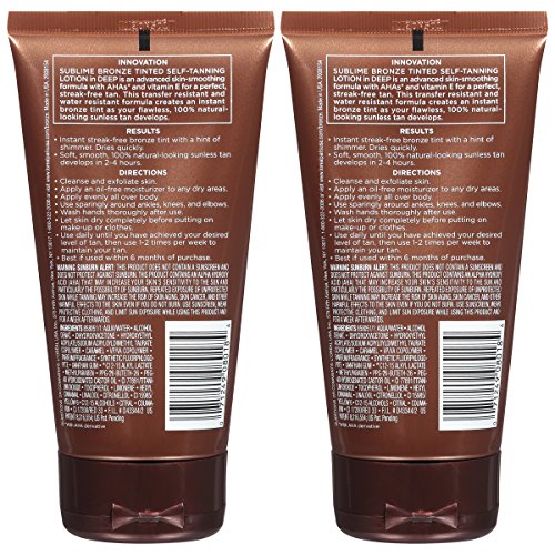 L'Oreal Paris Skincare Sublime Bronze Tinted Self-Tanning Lotion, Sunless tanning lotion, 2 count