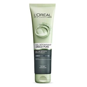 l’oreal paris skincare pure-clay facial cleanser with charcoal for dull and tired skin to detox and brighten, face wash for all skin types, 4.4 fl; oz.