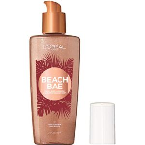 L'Oreal Paris Makeup Summer Belle Makeup, Beach Bae Face & Body Liquid Luminizer, Light to Medium, 3.9 fl. oz.