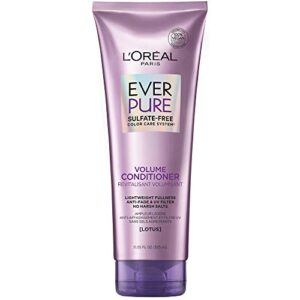 l’oreal paris everpure volume sulfate free conditioner for color-treated hair, volume + shine for fine, flat hair, with lotus flower, 11 fl; oz (packaging may vary)
